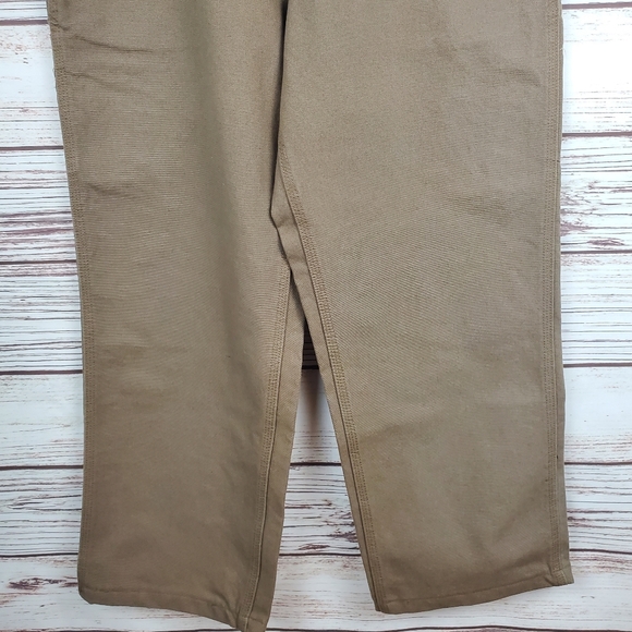 Carhartt Mens 34x28 B11 Canyon Brown Canvas Carpenter Dungaree Work Pants - Picture 3 of 7